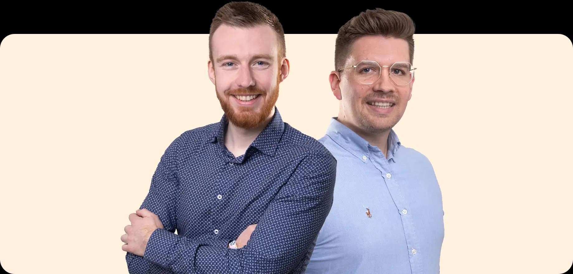 Die Better-Sell-Online-Gründer Henry Auffahrt (vorne) und Jan Berlinecke (hinten)