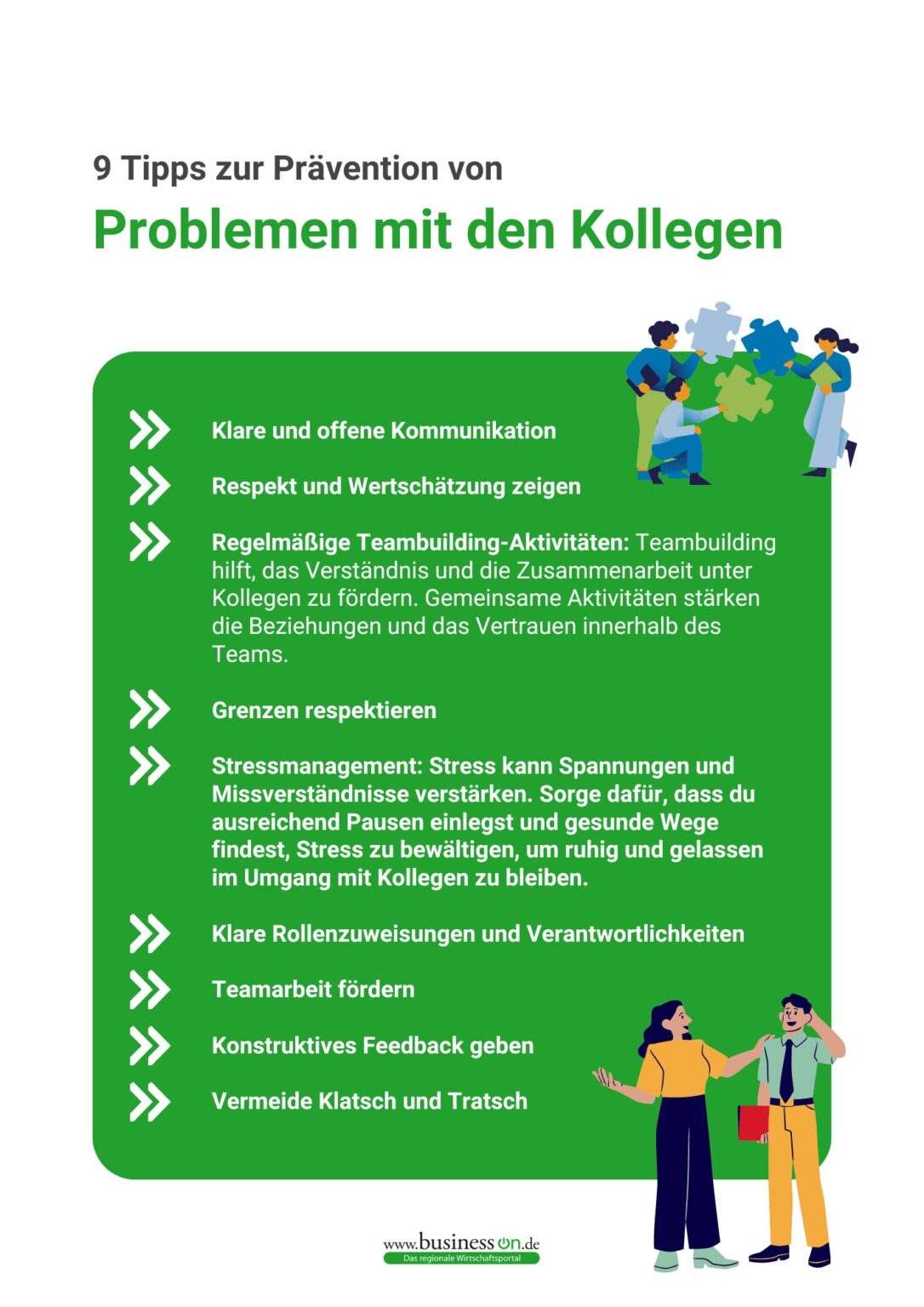 Probleme mit Kollegen beim Chef ansprechen businesson.de